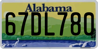 AL license plate 67DL780