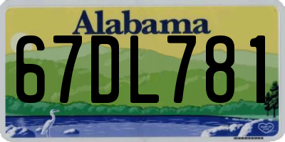 AL license plate 67DL781