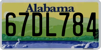 AL license plate 67DL784