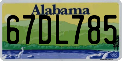 AL license plate 67DL785