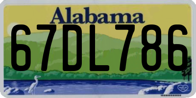 AL license plate 67DL786
