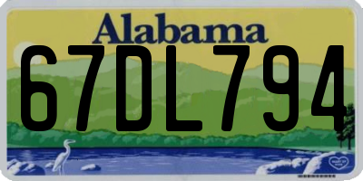 AL license plate 67DL794