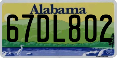 AL license plate 67DL802