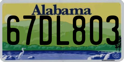 AL license plate 67DL803