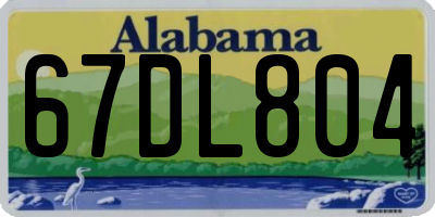 AL license plate 67DL804