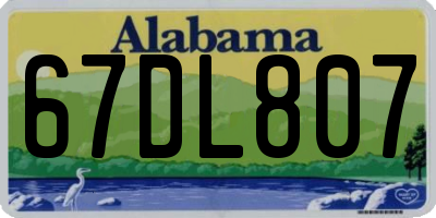 AL license plate 67DL807