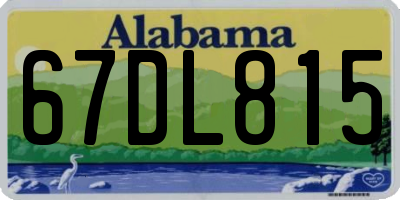 AL license plate 67DL815