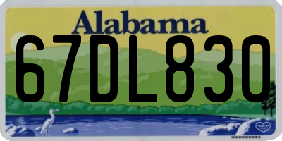 AL license plate 67DL830
