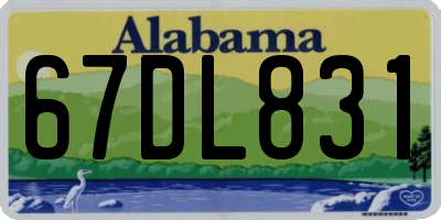 AL license plate 67DL831