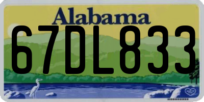 AL license plate 67DL833