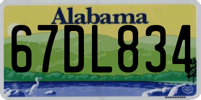 AL license plate 67DL834