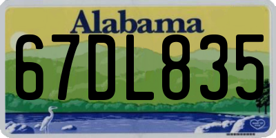 AL license plate 67DL835