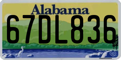 AL license plate 67DL836