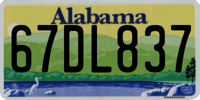 AL license plate 67DL837