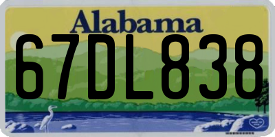 AL license plate 67DL838