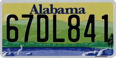 AL license plate 67DL841