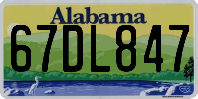AL license plate 67DL847