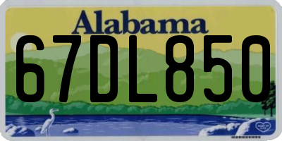 AL license plate 67DL850