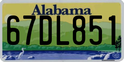 AL license plate 67DL851