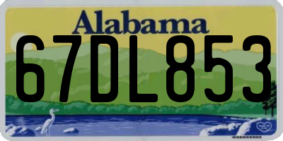 AL license plate 67DL853