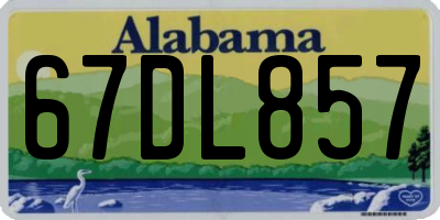 AL license plate 67DL857