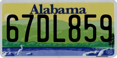 AL license plate 67DL859