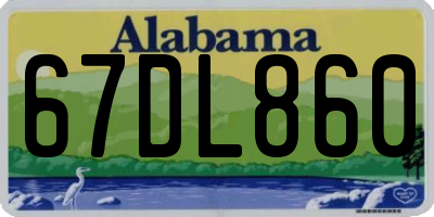 AL license plate 67DL860