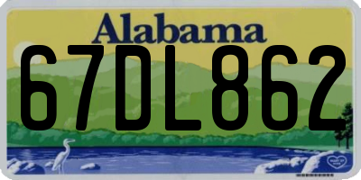 AL license plate 67DL862