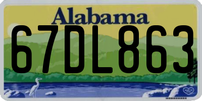 AL license plate 67DL863