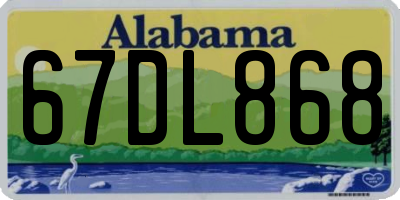 AL license plate 67DL868