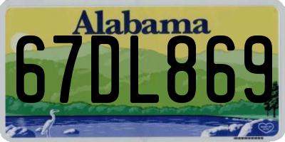 AL license plate 67DL869