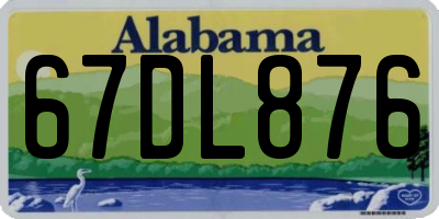AL license plate 67DL876