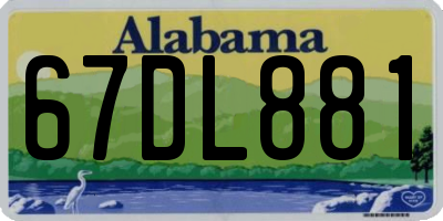 AL license plate 67DL881