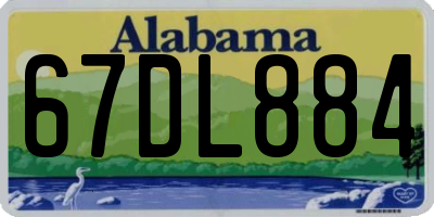 AL license plate 67DL884