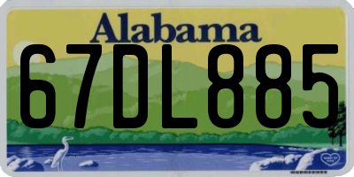 AL license plate 67DL885