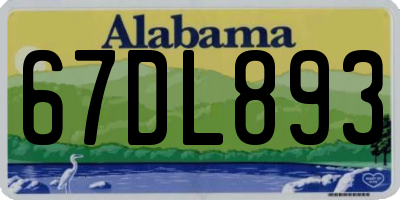AL license plate 67DL893