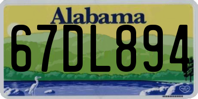 AL license plate 67DL894