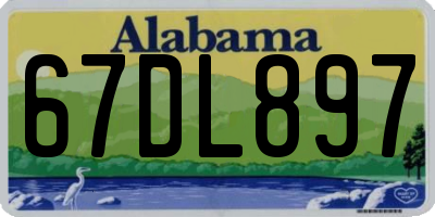 AL license plate 67DL897