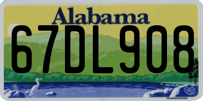 AL license plate 67DL908