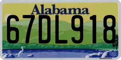 AL license plate 67DL918