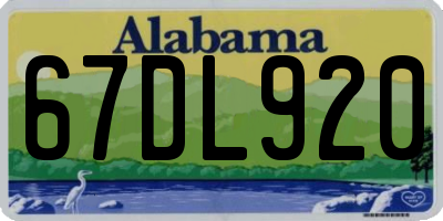 AL license plate 67DL920