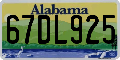 AL license plate 67DL925