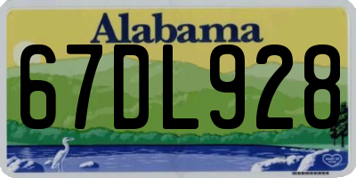 AL license plate 67DL928