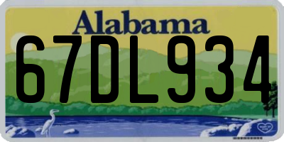 AL license plate 67DL934