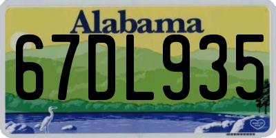 AL license plate 67DL935