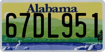 AL license plate 67DL951