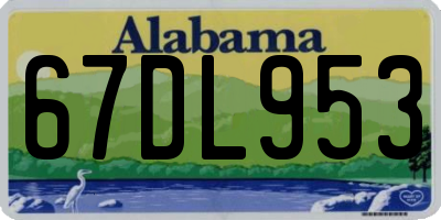 AL license plate 67DL953