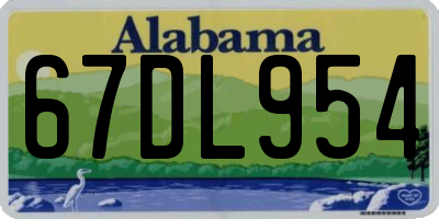 AL license plate 67DL954