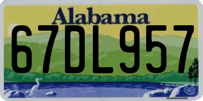 AL license plate 67DL957