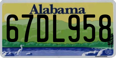 AL license plate 67DL958